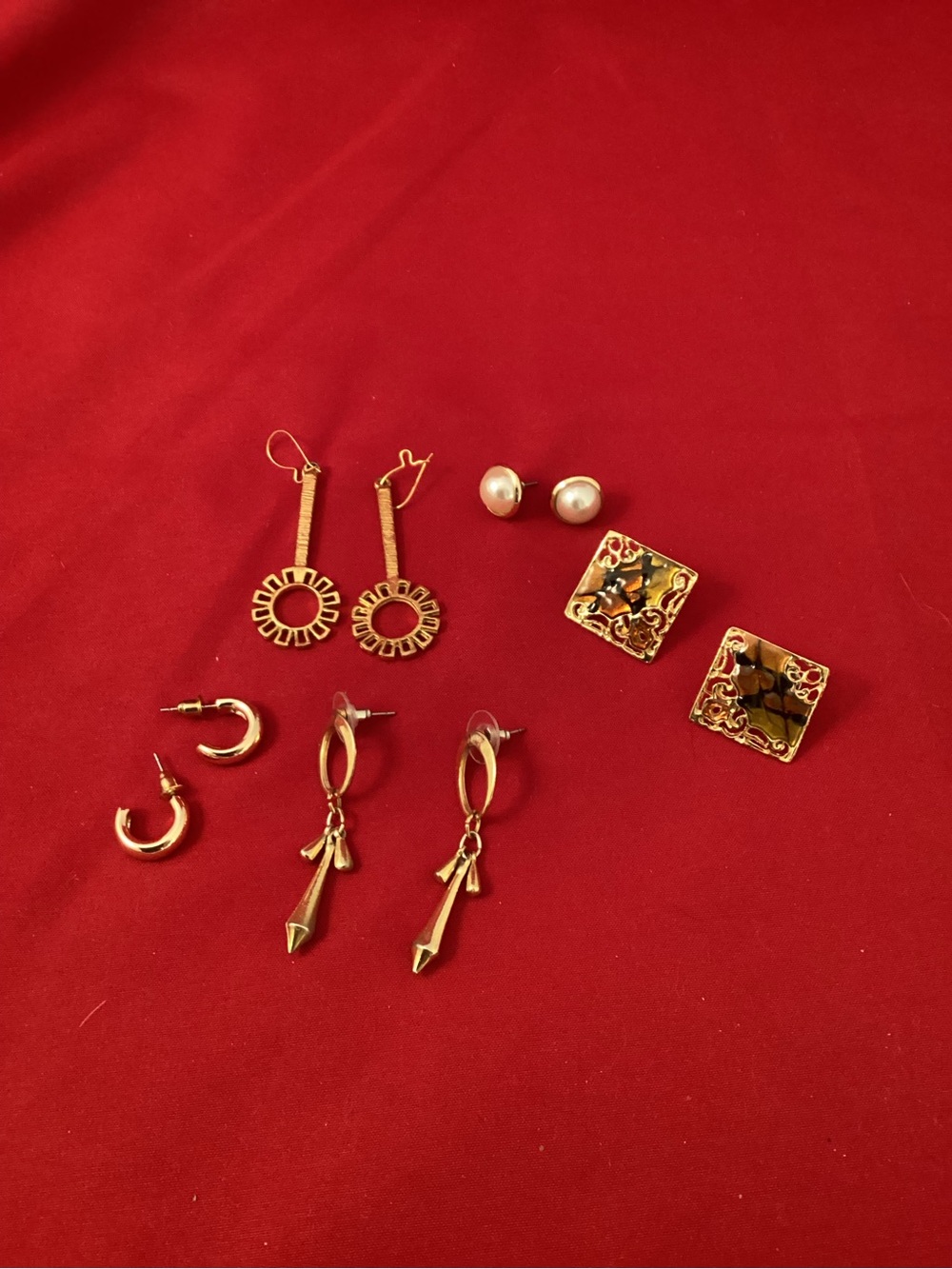 Gold-Tone Mixed Women's Earring Set